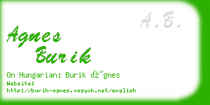 agnes burik business card